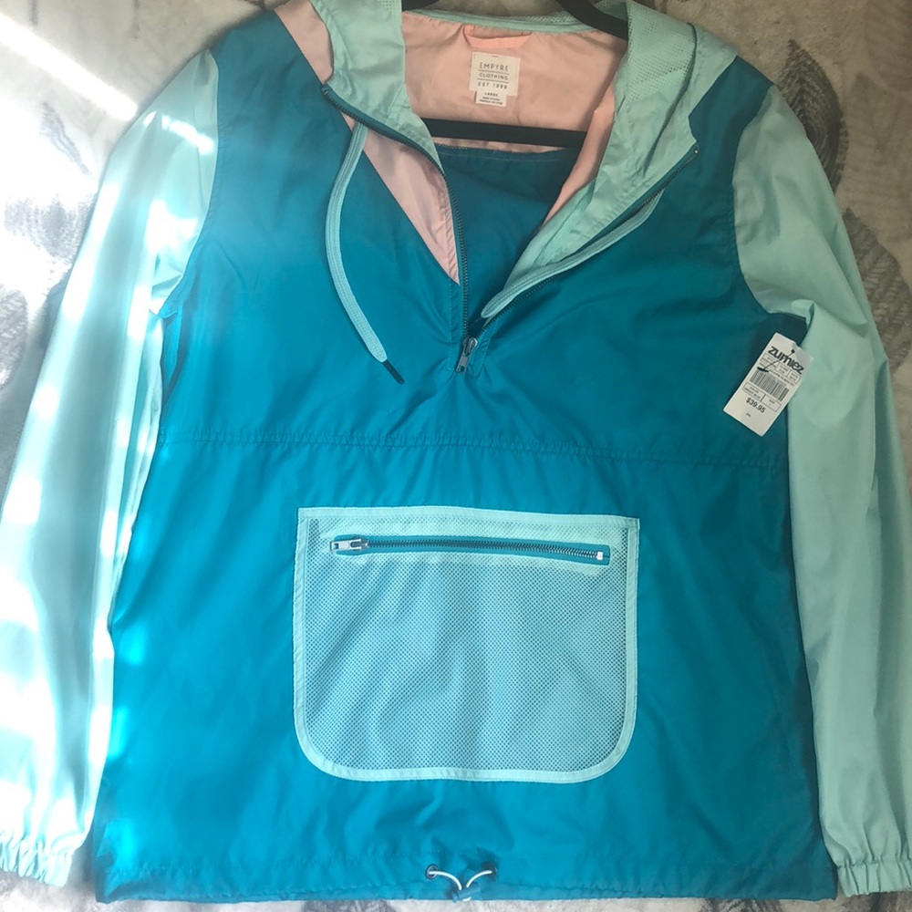 Zumies Aqua/Pink windbreaker Hoodie